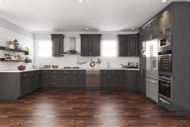 21st Century Wildwood kitchen in dark gray