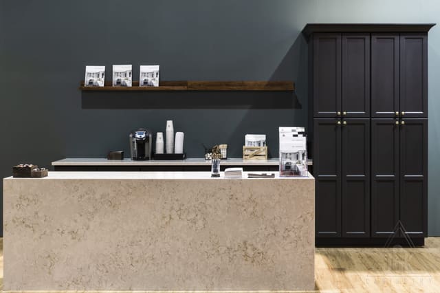 J&K E2 Charcoal cabinets in a modern display kitchen